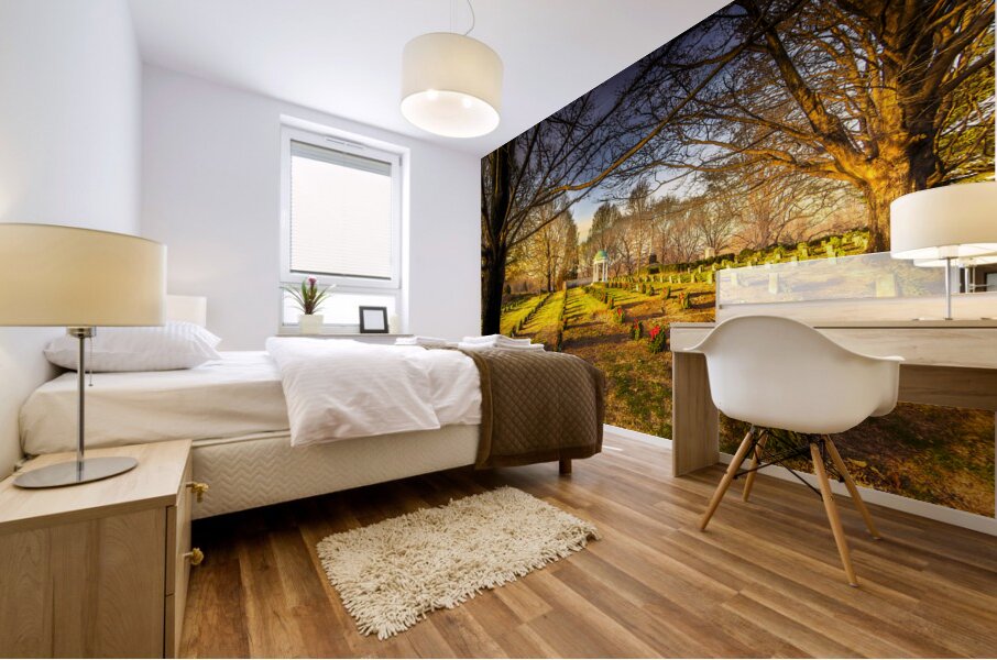 Old City Civil War Cemetery Christmas Wreaths Mural print