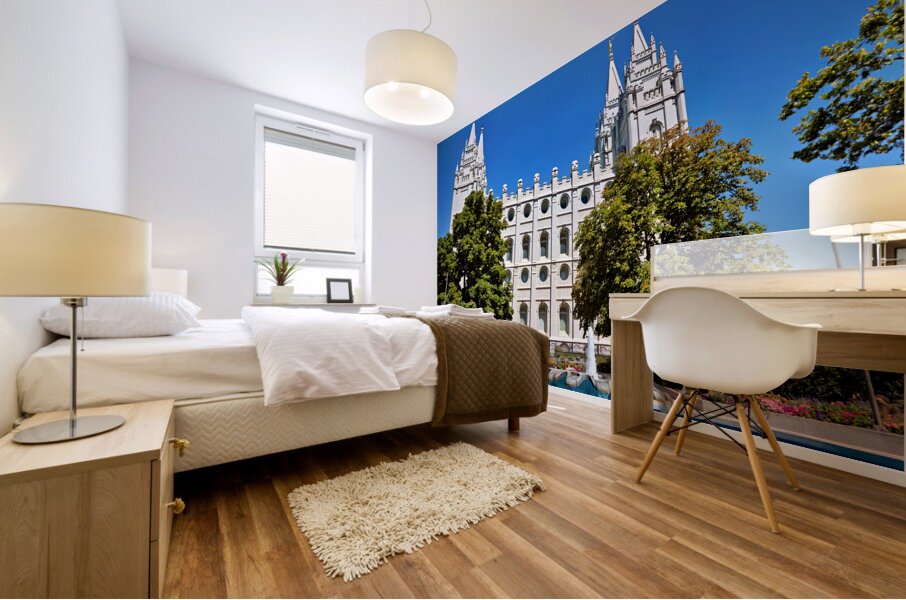 Salt Lake Mormon Temple. Salt Lake City Utah USA Mural print