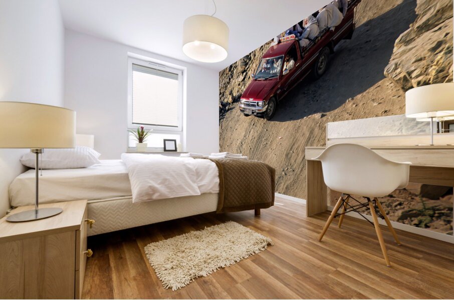 Pakistan. On the gravel road to Shandur Pass Mural print