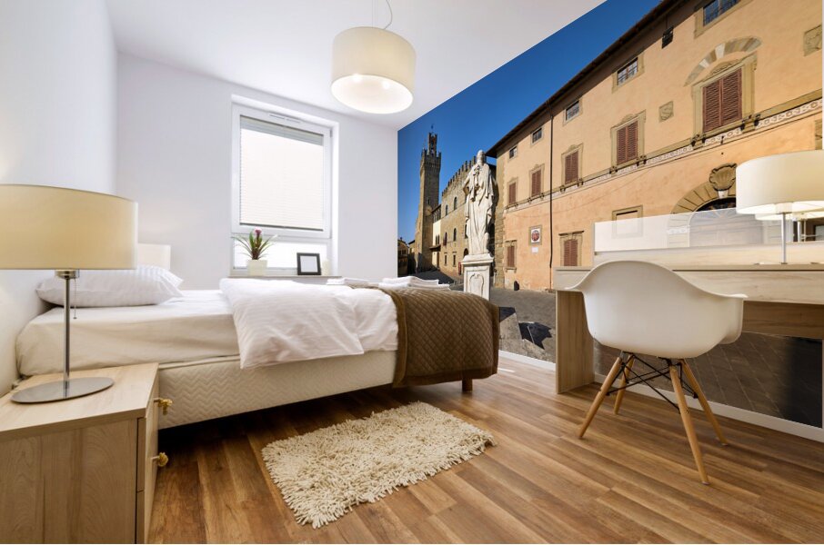 Arezzo Tuscany Italy. Palazzo dei Priori Communal Palace Mural print