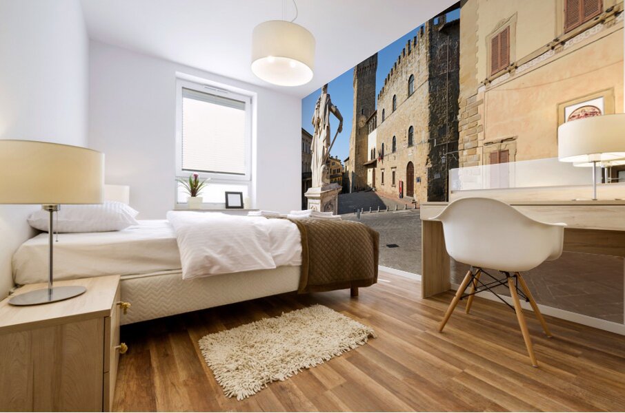 Arezzo Tuscany Italy. Palazzo dei Priori Communal Palace Mural print