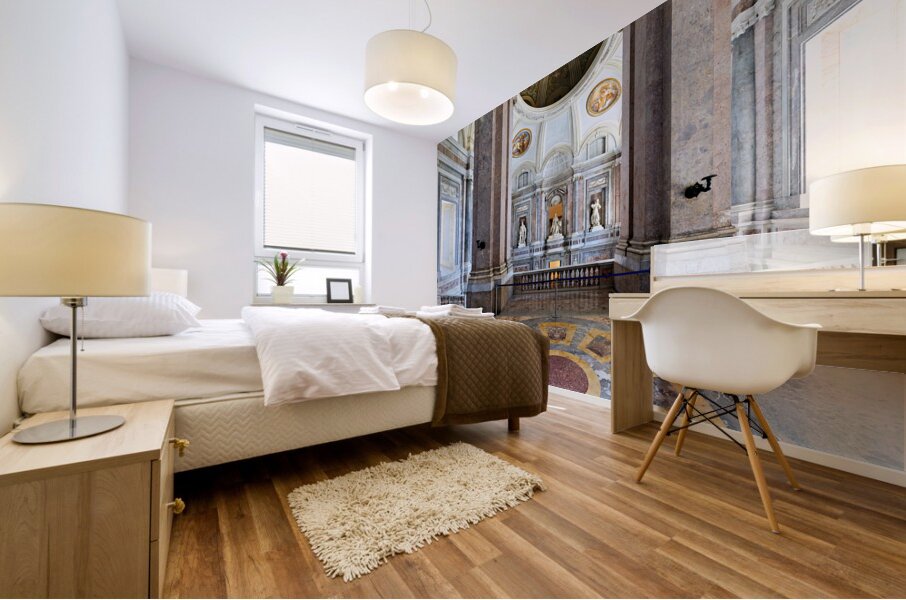 Caserta Campania Italy. The Royal Palace. The upper vestibule Mural print