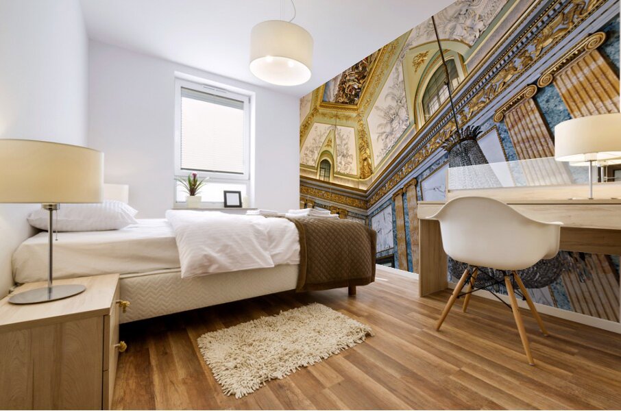 Caserta Campania Italy. The Royal Palace. The Hall of Mars Mural print