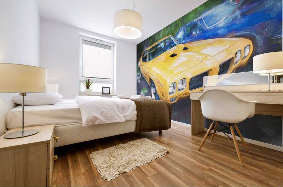  1970 Orbit Orange Pontiac GTO Ram X 13 Mural print