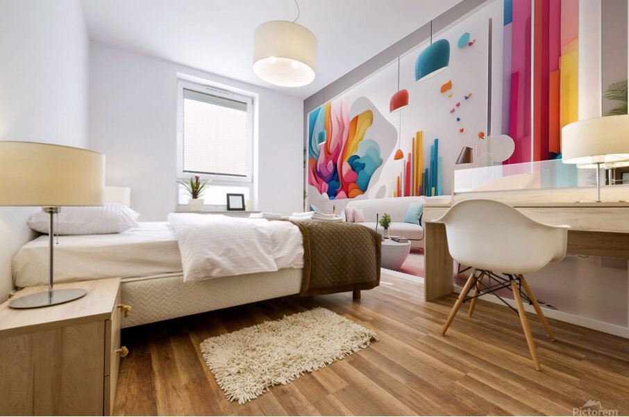 A modern reception room at a company headquarters 7 Mural print