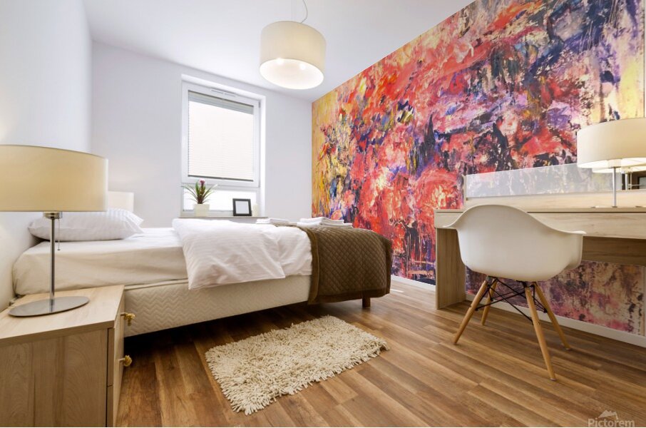 Flowers painting. Mural print