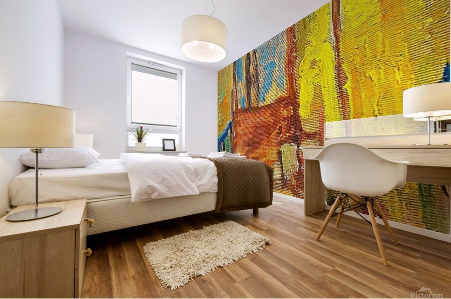 House and water container. Mural print