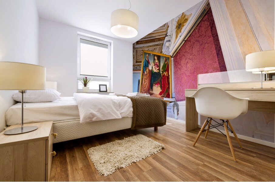 Cortona Arezzo Tuscany Italy. Paintings by Luca Signorelli in San Niccolò church Mural print