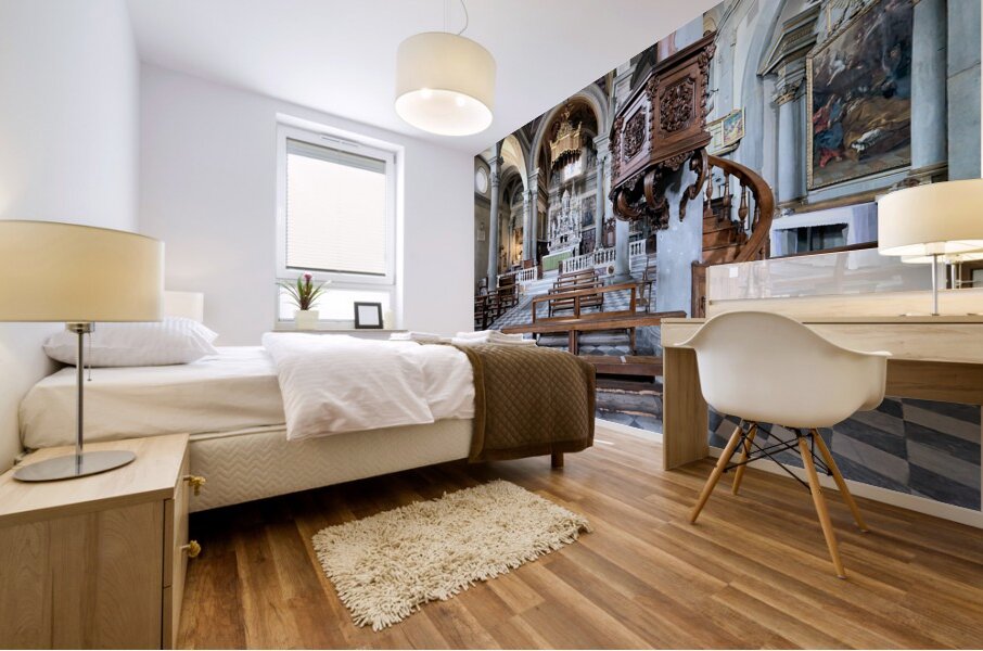 Cortona Arezzo Tuscany Italy. Cattedrale di Santa Maria Assunta Cathedral Mural print