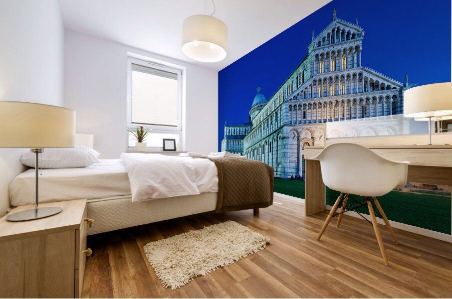 Pisa Tuscany Italy. Piazza dei Miracoli Square of Miracles. The Cathedral at sunset Mural print