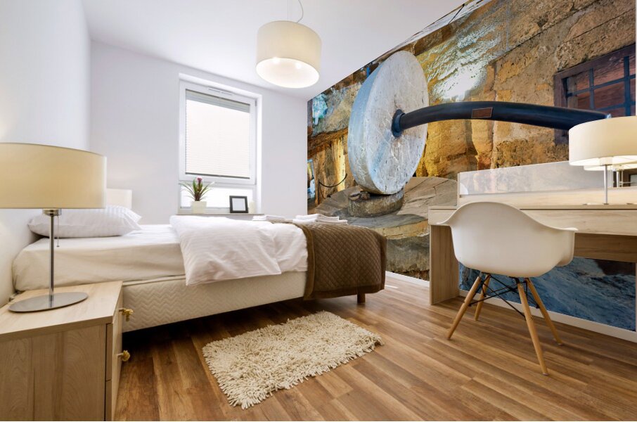 Salento. Apulia Puglia Italy. Gallipoli. Old olives crusher. Frantoio Oleario Ipogeo di Palazzo Granafei Mural print