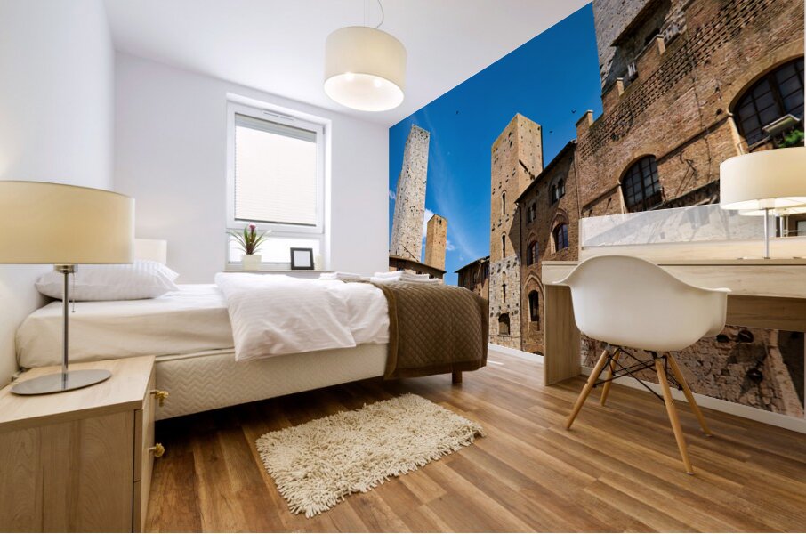 San Gimignano. Tuscany. Italy. Piazza del Duomo Mural print