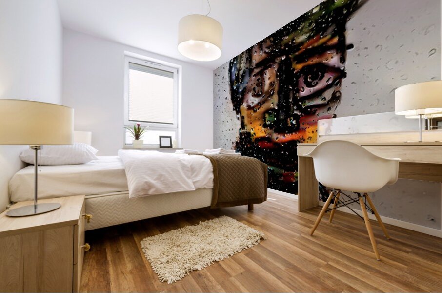 water drop portrait Mural print