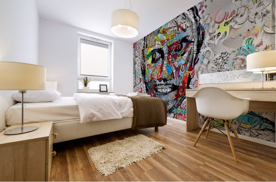 the graffti man Mural print