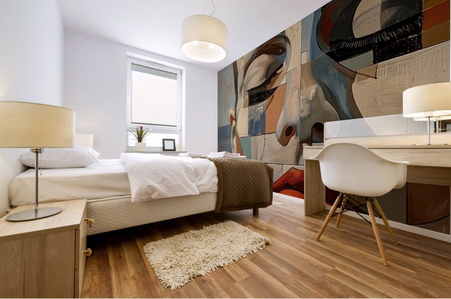 Art abstract  portrait oil painting    chaos 22 4 Mural print