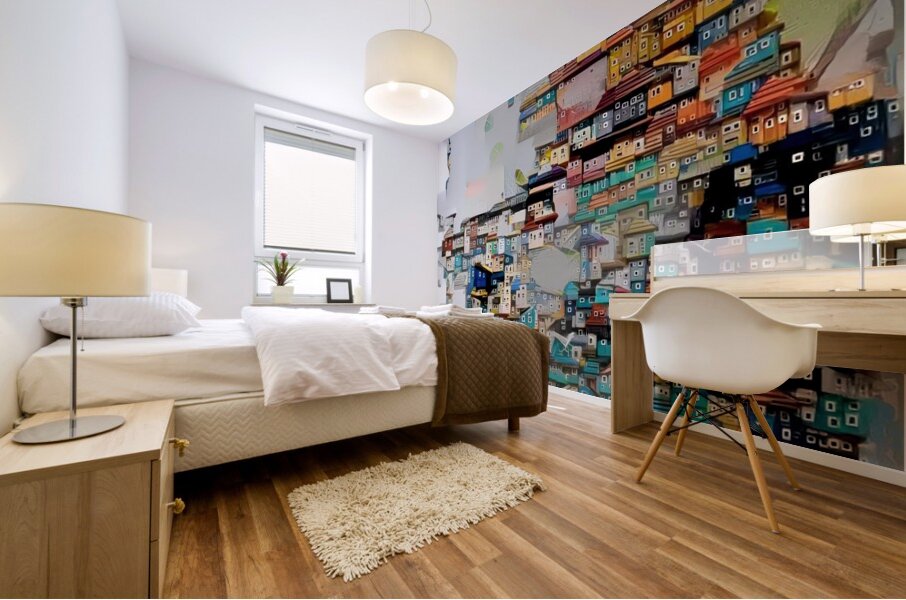 Stacked City Mural print