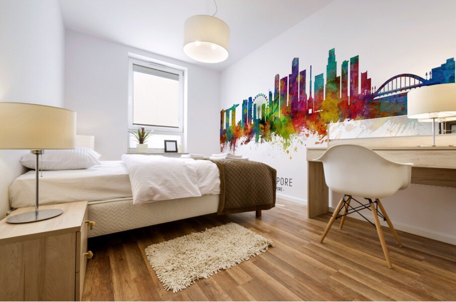 Singapore Skyline Mural print