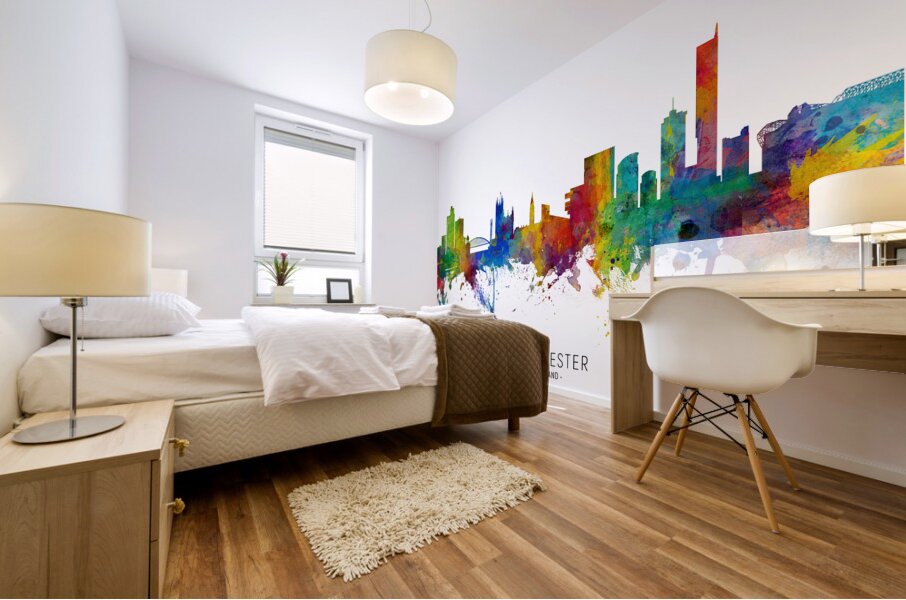 Manchester England Skyline Mural print