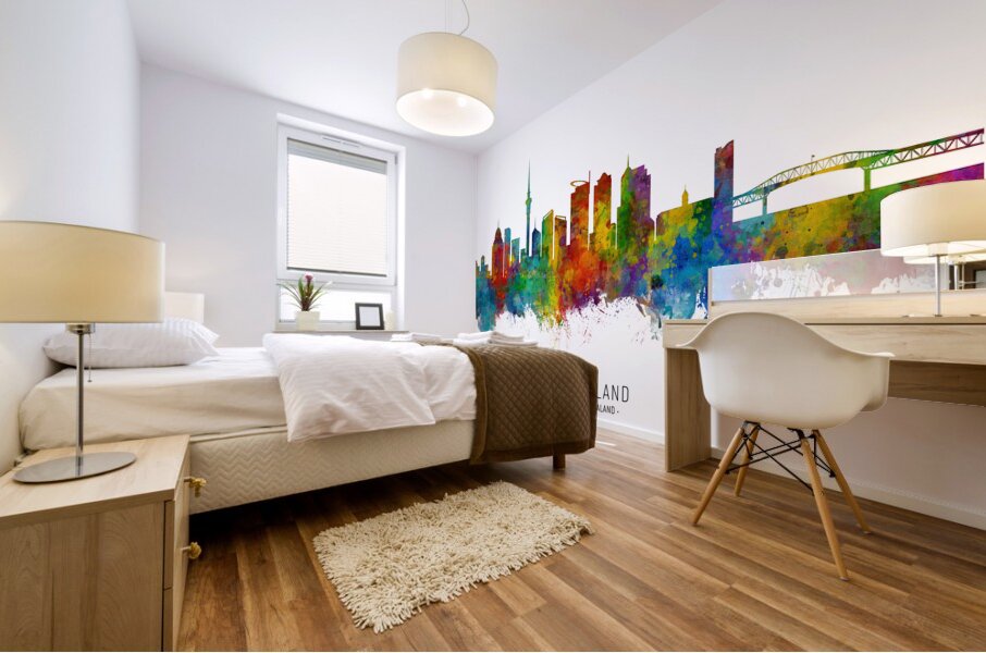 Auckland New Zealand Skyline Mural print