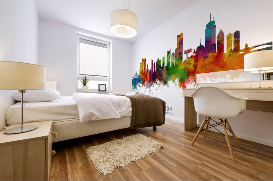 Boston Massachusetts Skyline Mural print