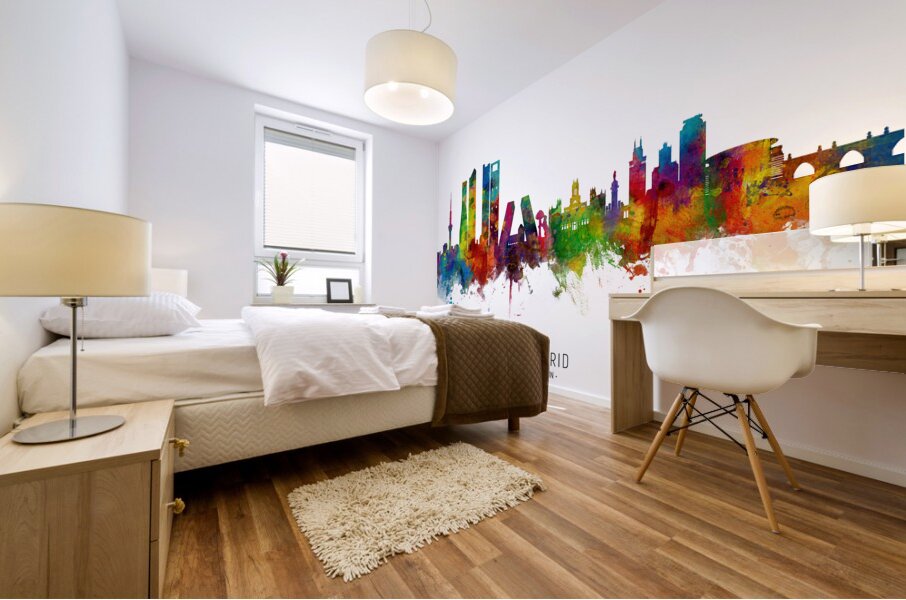 Madrid Spain Skyline Mural print