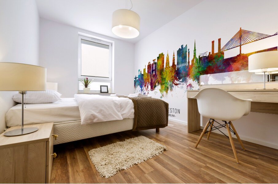 Charleston South Carolina Skyline Mural print