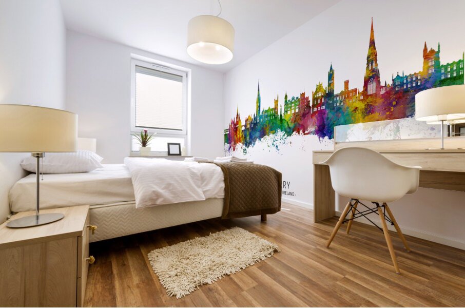 Derry Northern Ireland Skyline Mural print
