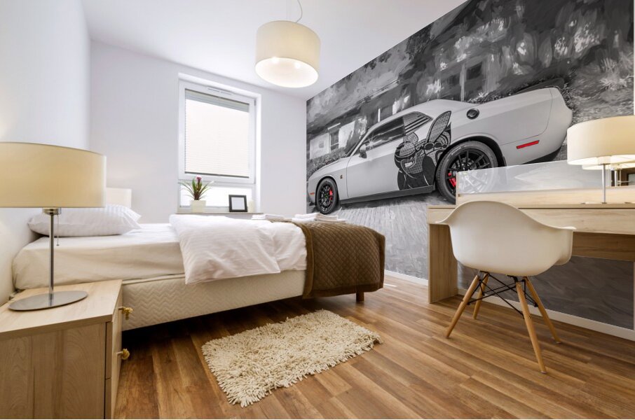 2020 Green Dodge Challenger Hemi RT Shaker X2 1 Mural print