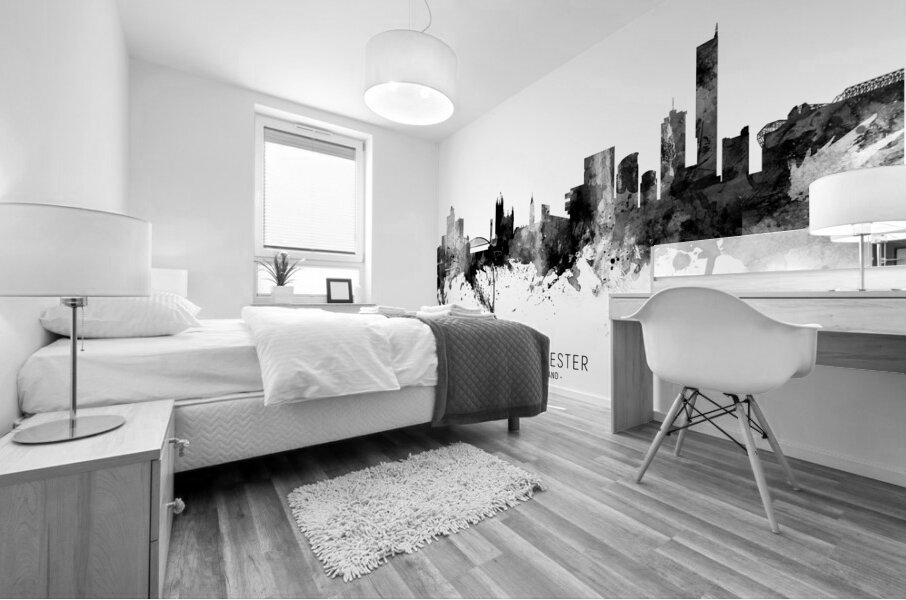 Manchester England Skyline Mural print