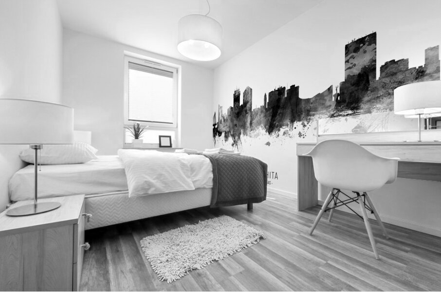 Wichita Kansas Skyline Mural print