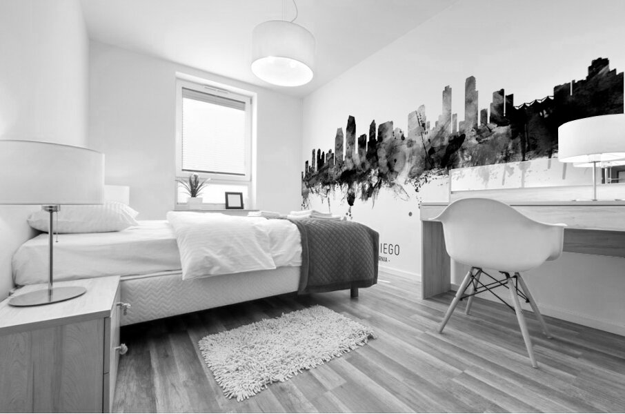 San Diego California Skyline Mural print