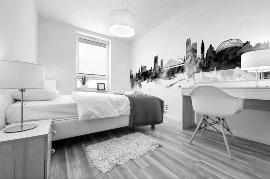 Liege Belgium Skyline Mural print