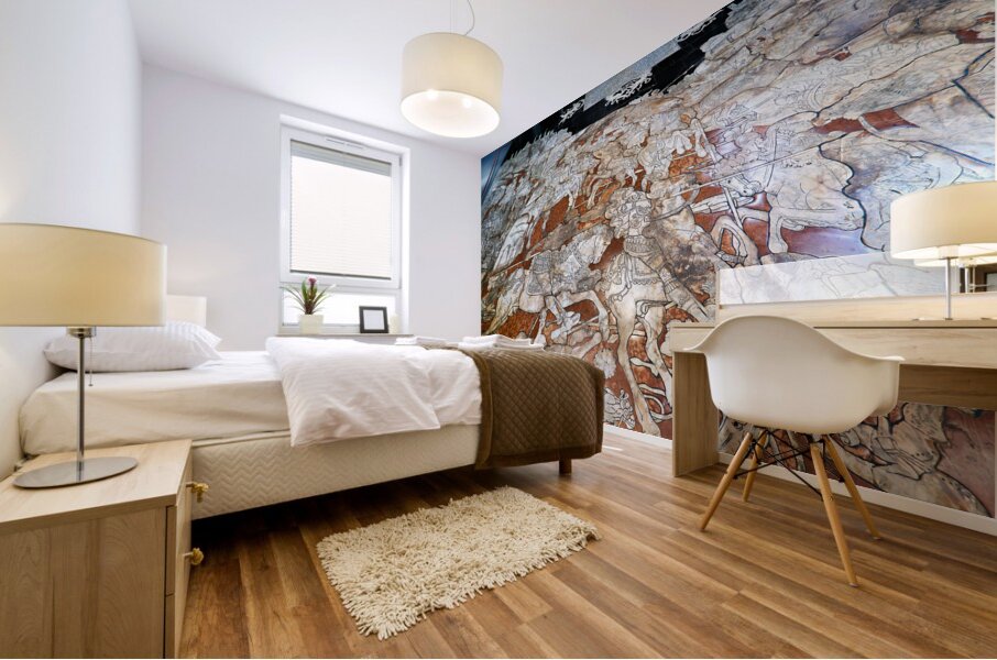 Siena Tuscany Italy. The marble mosaic floor inside the Cathedral Mural print