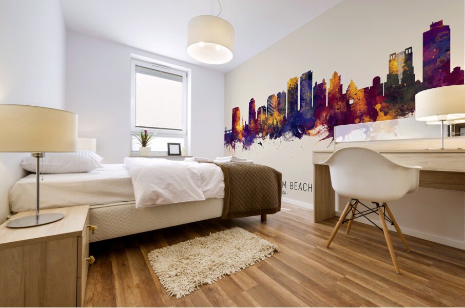 West Palm Beach Florida Skyline Mural print