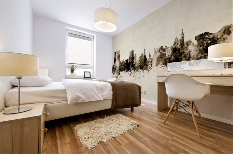 Marseille France Skyline Mural print