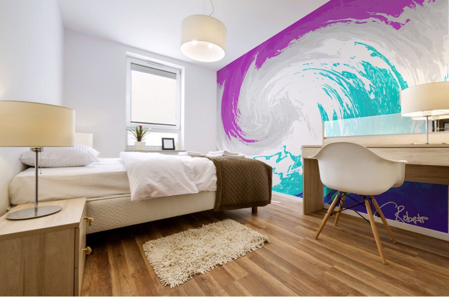 Abstract Vibrant Swirling Melting Forest Mural print