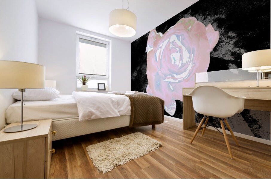 Abstract Ethereal Rose on a Dark Abstract Background  Mural print