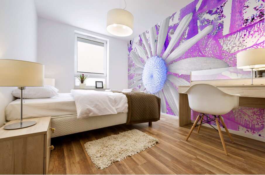 Cool Vivid Abstract Daisy Mural print