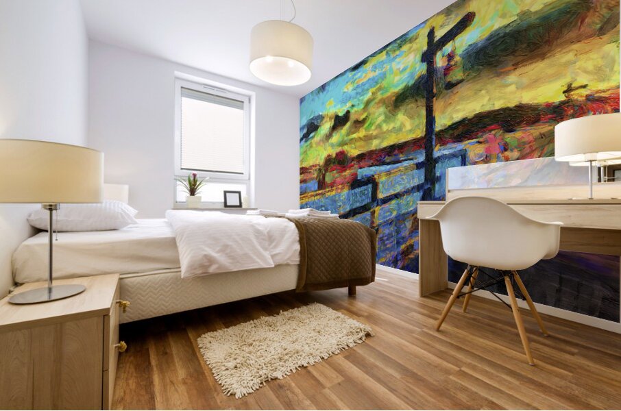 Pier in Maine DAP Neo Raphaelites upscalled Mural print