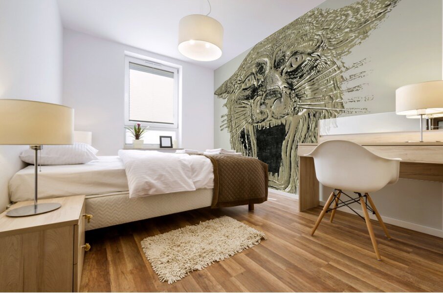 vintage wildcat mascot art reproduction Mural print