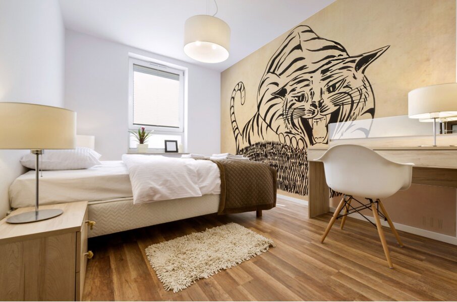 1960s Tiger Art Mural print