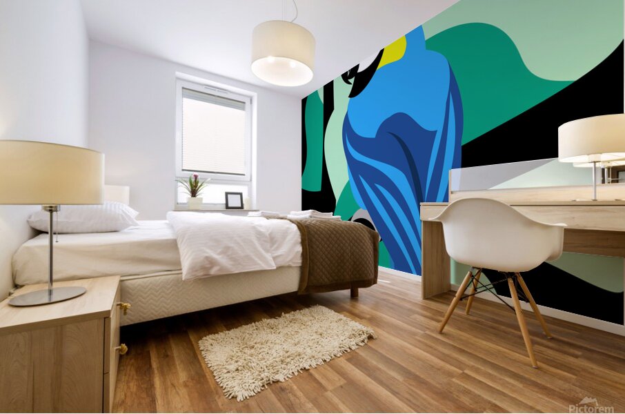 Blue and Yellow Macaw Mural print