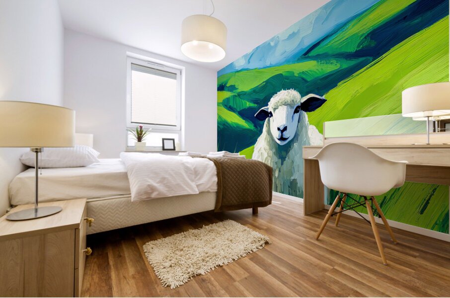 Curious Sheep Mural print