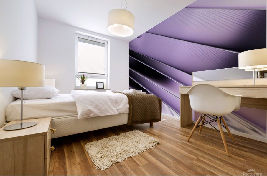 Abstract Purple Layers  Mural print