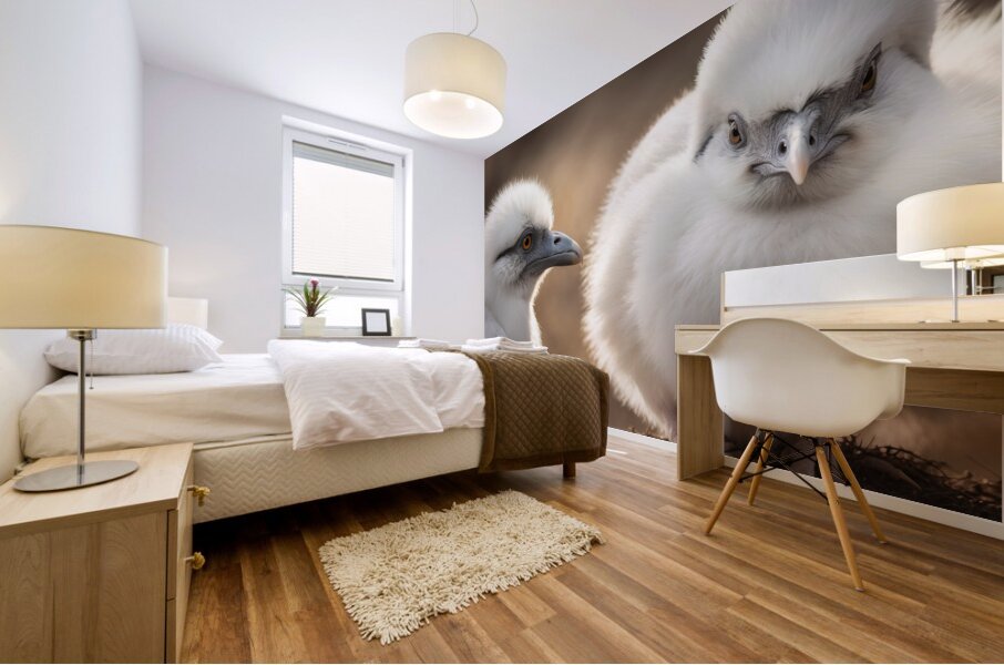 White Flora Fauna and Fabric Dream of Matisse 25 Mural print