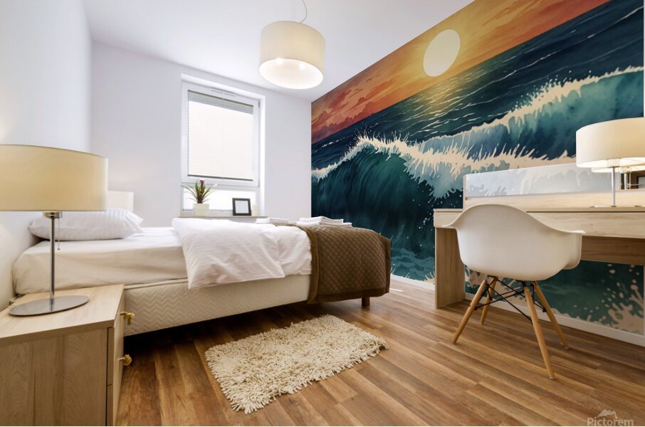 Leonardo Lightning XL Water color style for sea a Mural print