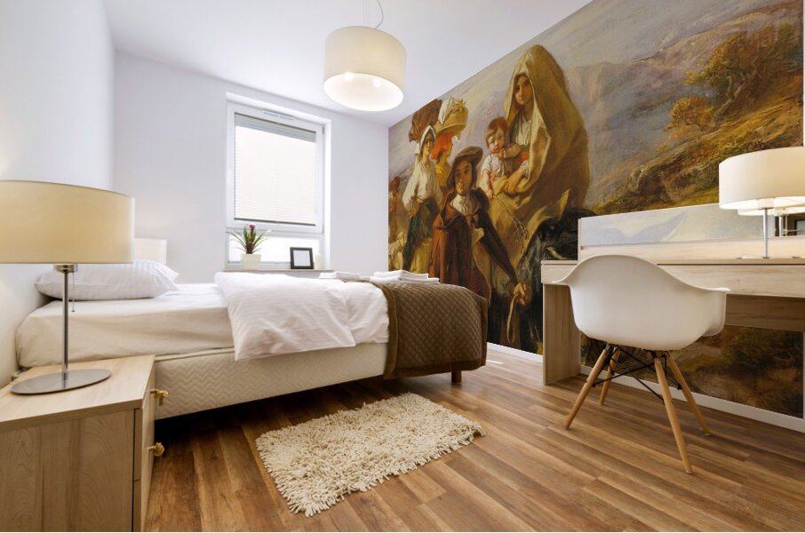 Peasants of Béarn [1846] by Camille–Joseph–Etienne Roqueplan [1803–1855] Mural print