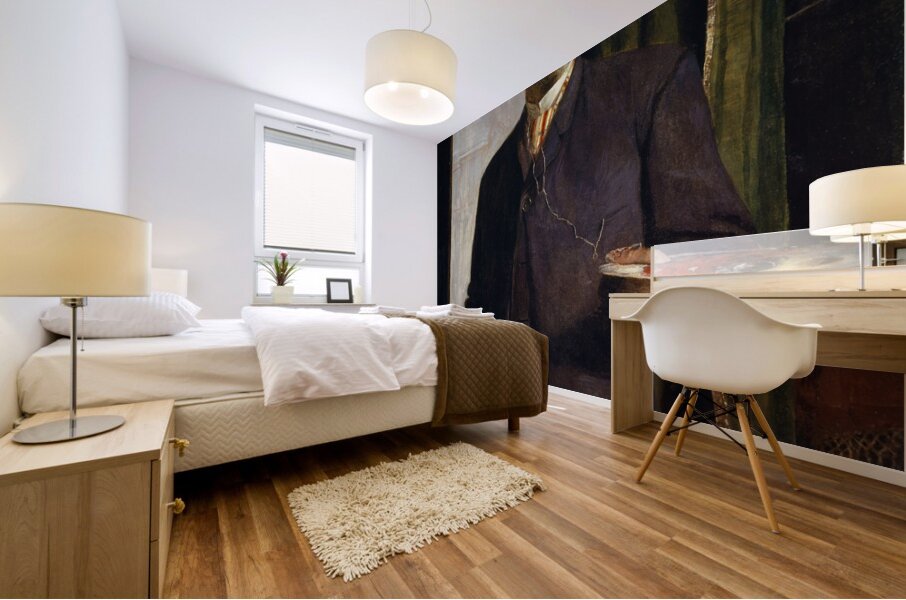 Self–Portrait in the Studio [1893] by Arnold Böcklin [1827–1901] Mural print