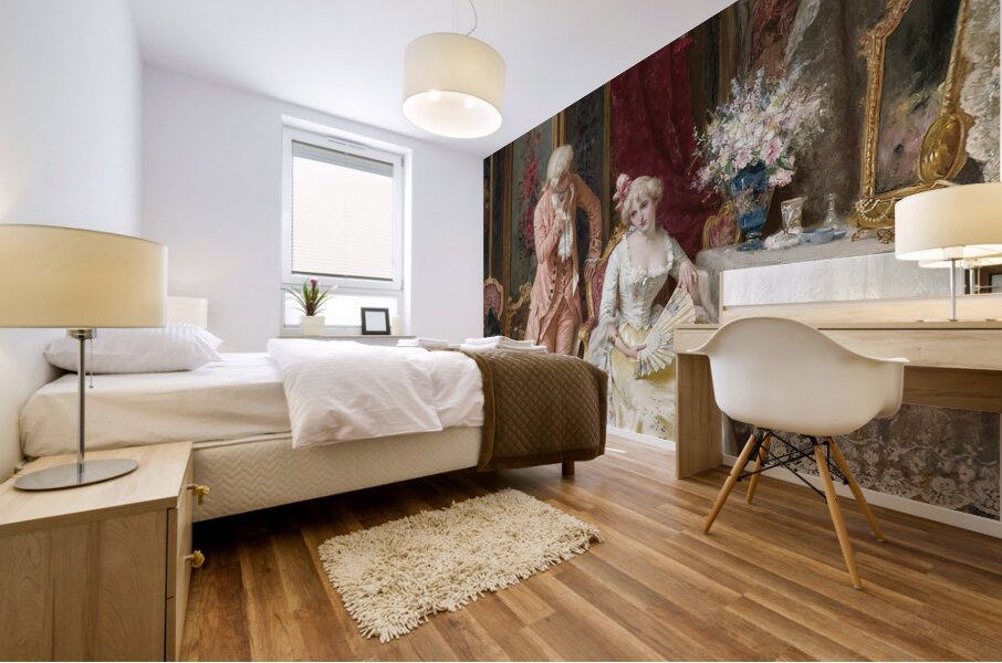 The Admirer [1895] by Natale Attanasio [1845–1923] Mural print