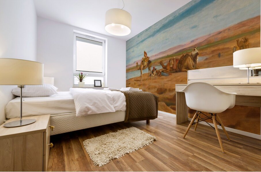 Waiting For The Dahabeah [1896] by Frederick Goodall [1822–1904] Mural print